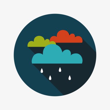 yağmur uzun gölge düz simgesi