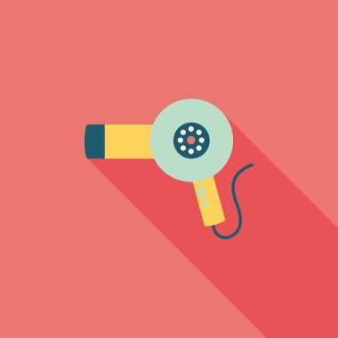 uzun gölge saç kurutma makinesi düz simgesiyle