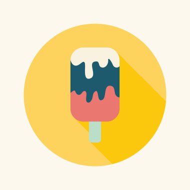 uzun gölge ile dondurma düz simgesi