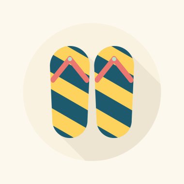 uzun gölge ile flip flop düz simgesi