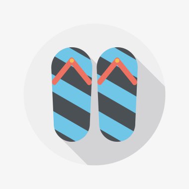 uzun gölge ile flip flop düz simgesi