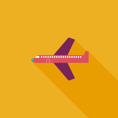 uzun gölge ile uçak düz simgesi