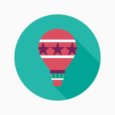 sıcak hava balonu uzun gölge düz simgesiyle