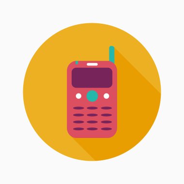 uzun gölge ile cep telefonu düz simgesi