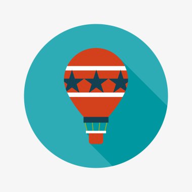 sıcak hava balonu uzun gölge düz simgesiyle