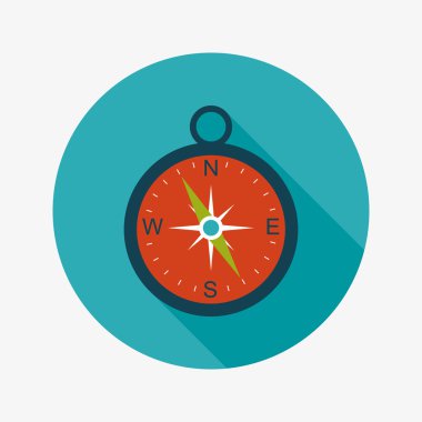 uzun gölge ile düz pusula simgesini