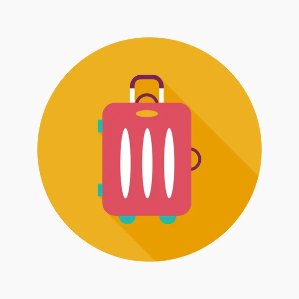 Винтажные чемоданы, плоская икона с длинной тенью — стоковый вектор