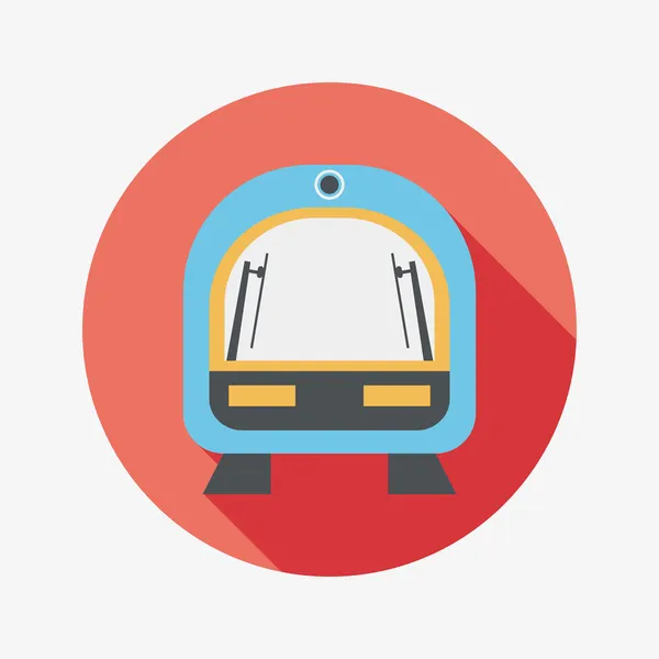 Tren de velocidad icono plano con sombra larga — Vector de stock