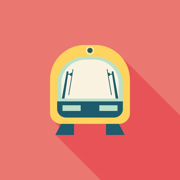 Speed train flat icon with long shadow — Stock Vector