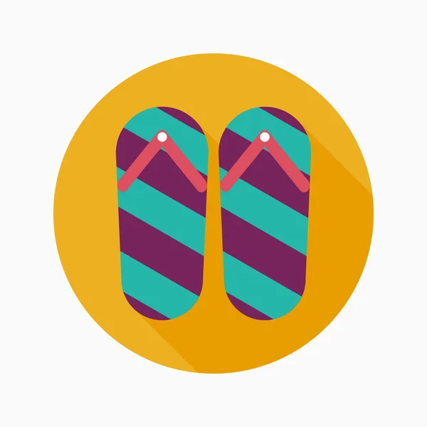 Flip flop icône plate avec ombre longue — Image vectorielle