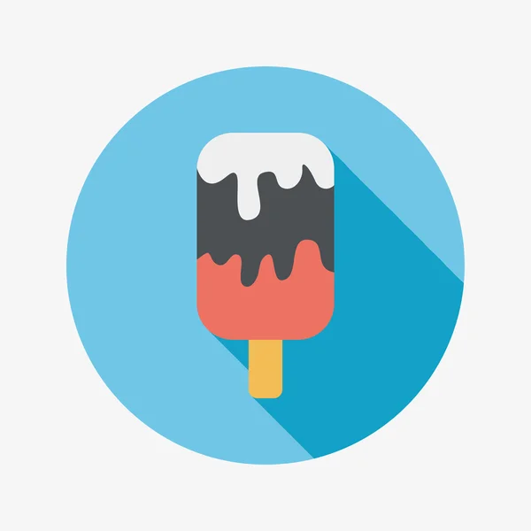 Helado icono plano con sombra larga — Archivo Imágenes Vectoriales