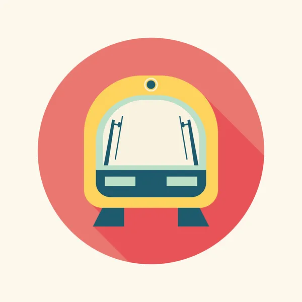 Prędkość pociągu płaskie ikona z długi cień — Wektor stockowy