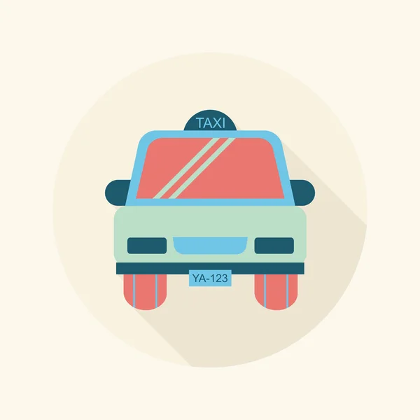 Taxi icono plano con sombra larga — Vector de stock