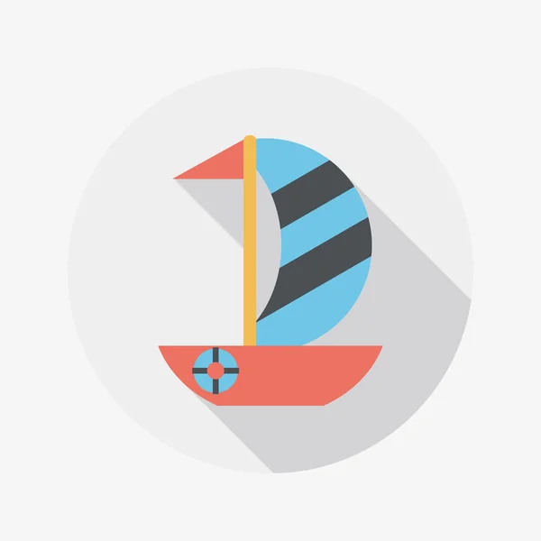 Płaski ikona jacht z długi cień — Wektor stockowy