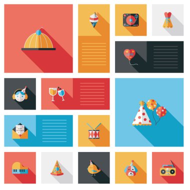 Uzun Gölge, eps10 ile kutlamaları parti düz UI