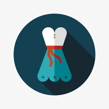 kadın elbise düz simgesi ile uzun gölge, eps10