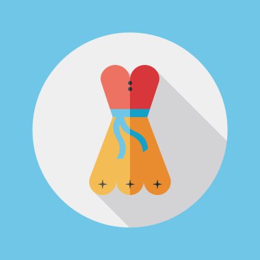 kadın elbise düz simgesi ile uzun gölge, eps10