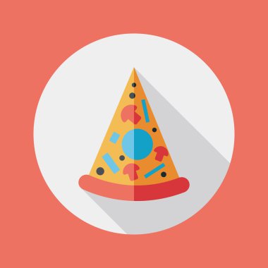 Uzun Gölge, eps10 pizza düz simgesi