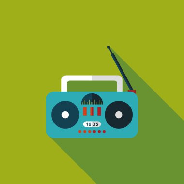 Uzun Gölge, eps10 radyo düz simgesi