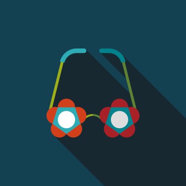 Uzun Gölge, eps10 ile çiçek gözlük düz simgesi