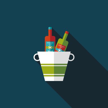 Uzun Gölge, eps10 ile buz şişe düz simgesi