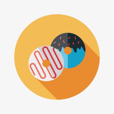 Donut düz simgesi ile uzun gölge, eps10