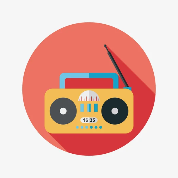 Radio platte pictogram met lange schaduw, eps10 — Stockvector