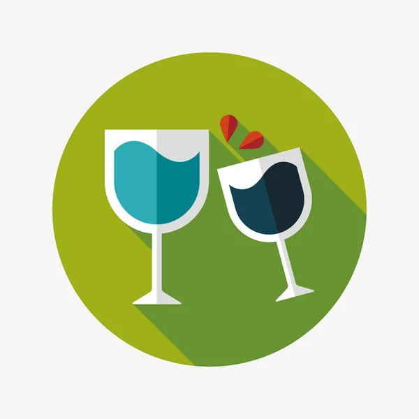 Martini glas cheers platte pictogram met lange schaduw, eps10 — Stockvector