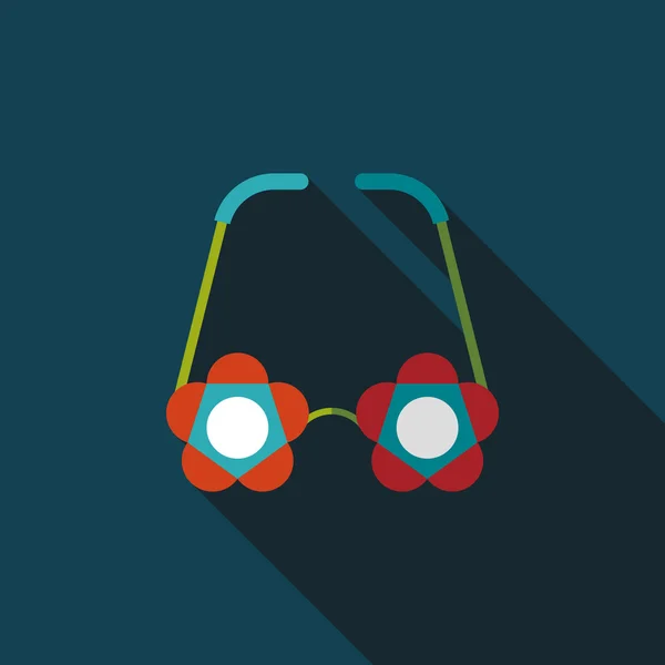 Gafas de flores icono plano con sombra larga, eps10 — Vector de stock