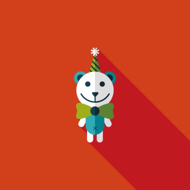 Uzun Gölge, eps10 ile Doğum oyuncak ayı düz simgesi