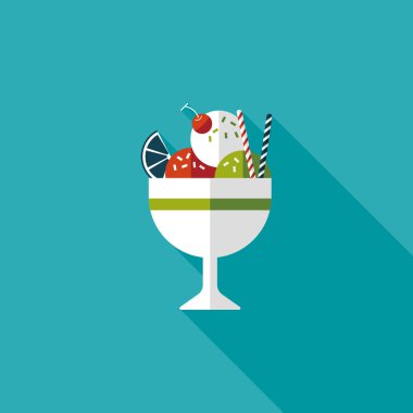 Uzun Gölge, eps10 dondurma düz simgesi