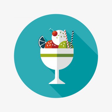 Uzun Gölge, eps10 dondurma düz simgesi