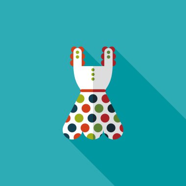 kadın elbise düz simgesi ile uzun gölge, eps10