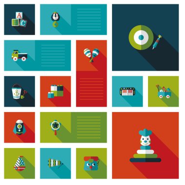 çocuk oyuncak düz UI ile uzun gölge, eps10