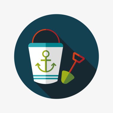 Uzun Gölge, eps10 ile kum düz simgesi için oyuncaklar