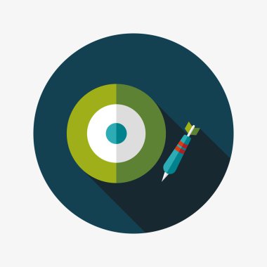 Dart hedef düz simgesi ile uzun gölge, eps10