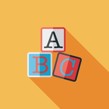 Uzun Gölge, eps10 ile ABC blokları düz simgesi