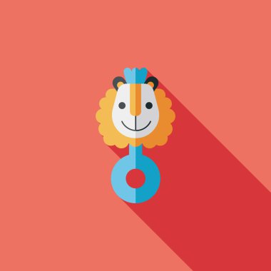 Bebek çıngırağı düz simgesi ile uzun gölge, eps10