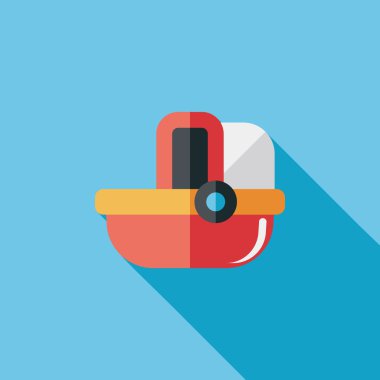 Bebek beşik yatak düz simgesiyle uzun gölge, eps10