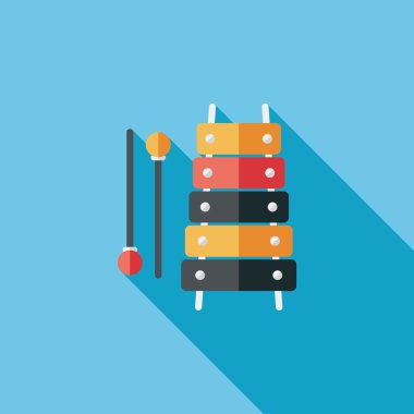 Uzun Gölge, eps10 ksilofon düz simgesi