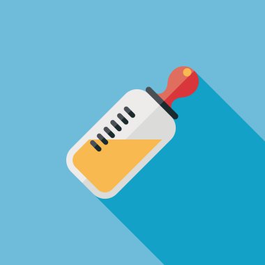 bebek şişe uzun gölge, eps 10 düz simgesiyle