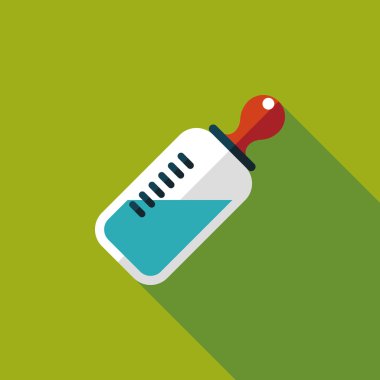 bebek şişe uzun gölge, eps 10 düz simgesiyle