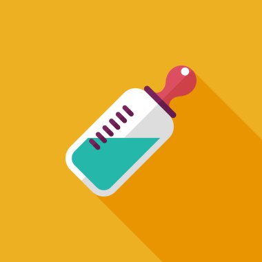 bebek şişe uzun gölge, eps 10 düz simgesiyle