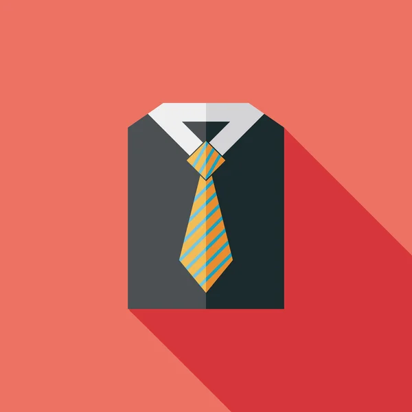 Camisa de negocios y corbata icono plano con sombra larga, eps10 — Archivo Imágenes Vectoriales