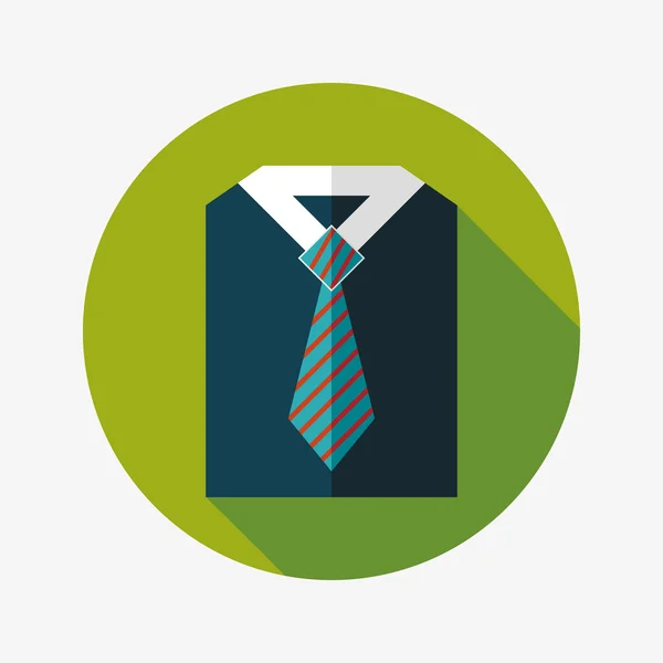 Camisa de negócios e ícone de gravata plana com sombra longa, eps10 — Vetor de Stock
