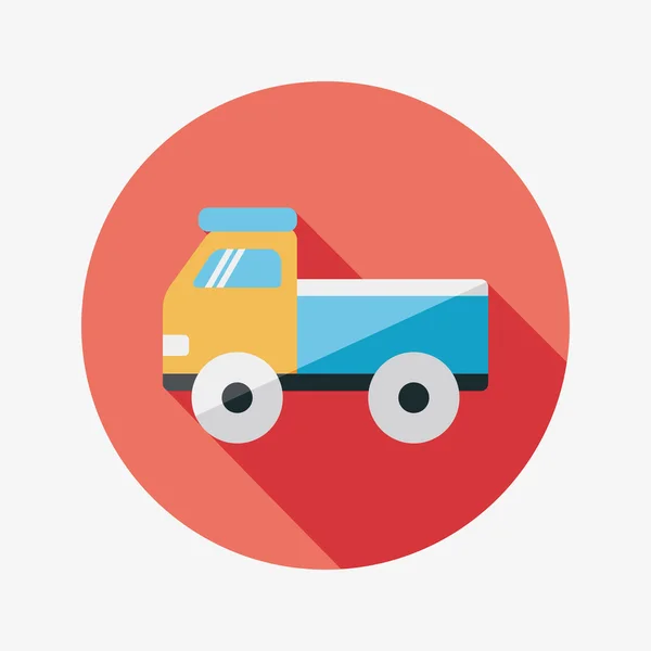 Vrachtwagen platte pictogram met lange schaduw, eps10 — Stockvector