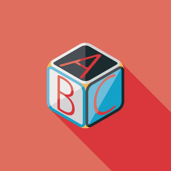 ABC blocks flat icon with long shadow, EPS 10 — стоковый вектор