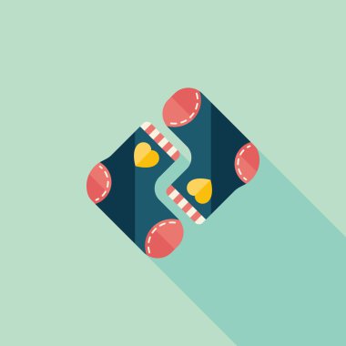 Noel çorap uzun gölge, eps 10 düz simgesi