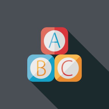 Uzun Gölge, eps 10 ile ABC blokları düz simgesi