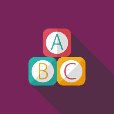 Uzun Gölge, eps 10 ile ABC blokları düz simgesi